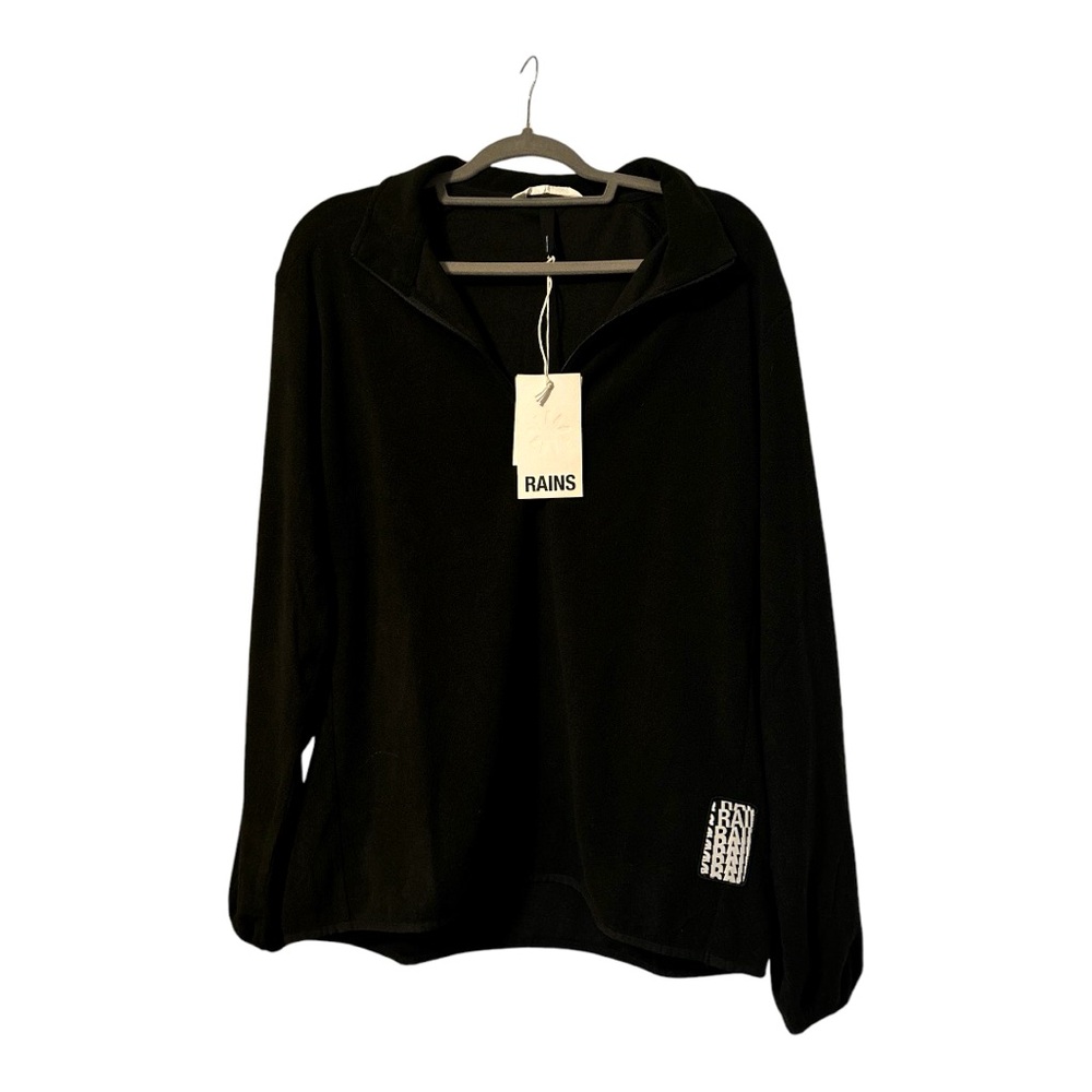⭐️⭐️NWT RAINS Fleece Half Zip in Black Unisex Lightweight